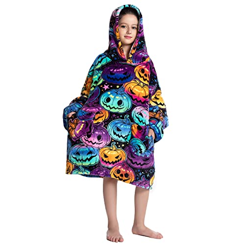 Couverture à capuche surdimensionnée pour ado et enfant en polaire sherpa JOREAY