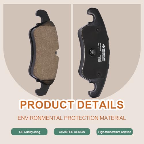 Image of D1818 Front Ceramic Brake Pads Kit Fit For Audi A4 2009-2016, For A4 Quattro 2009-2016, For A4 allroad 2013-2016, For A5 2008-2016, For A5 Quattro 2008-2017, For A6 2012-2016