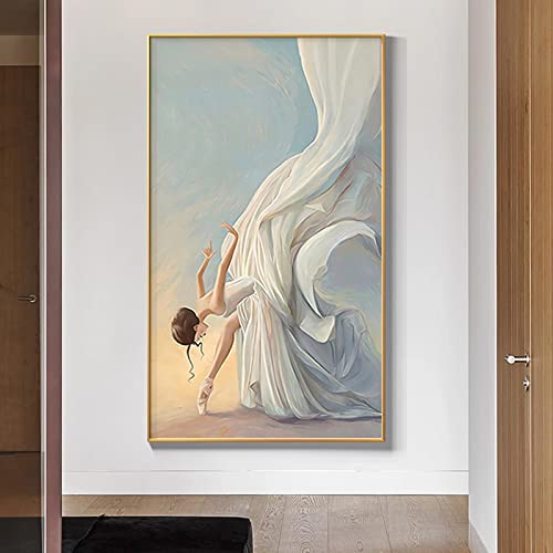 Peinture toile danseur de ballet KEBIA, déco murale minimaliste pour habiller un grand mur nu
