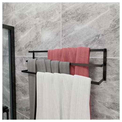 Toalheiro Parede Banheiro Porta Toalha de Banho Triplo 60cm Preto Fosco