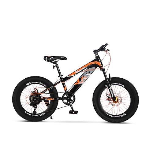 20 Zoll Kinder Mountainbike für Jungen & Mädchen – 7-Gang Shimano Schaltung – Scheibenbremsen vorne & hinten – Kinderfahrrad Farbe Orange & Schwarz – Bild 3