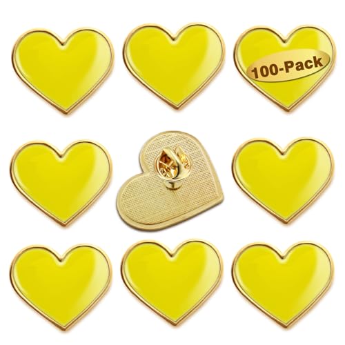 Image of 12 /25 /50 /100Pcs Multicolor Heart Love Lapel Pins Bulk - Metal Heart Health Brooch Badge For Men Women Clothes Bags Hats