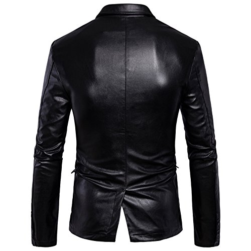 Mens Blazer Moto Jacket Faux Leather Motorcycle Biker Jacket Coat Buttoned Classic Collar Keep Warm Autumn Winter3