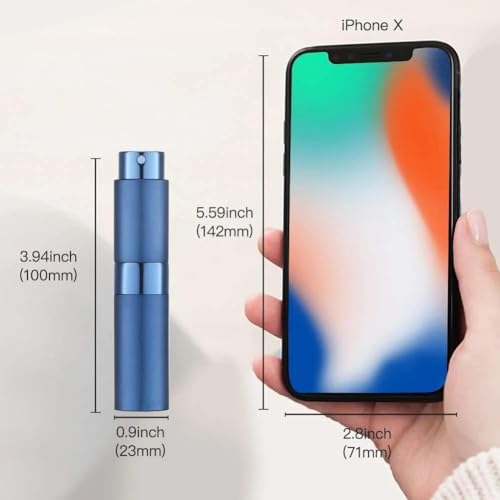 Image of 10ML Mini Perfume Atomizer Spray Bottle, Empty Refillable Glass Travel Cologne Sprayer for Men & Women with Refill Tools (Blue /Golden /Silver)
