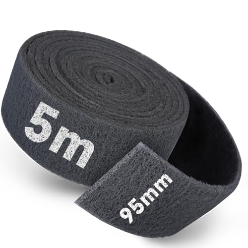 PMIQSA Schleifvlies Rolle 5 m x 95 mm Korn 1000 Schleifpad/Schleiffleece für Holz Edelstahl Metall und Schleifschwamm Professionelle Anwendungen
