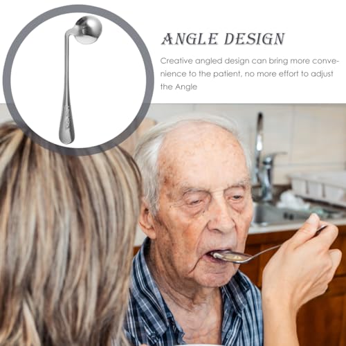 Healeved Abgewinkelter Löffel Für Senioren Ergonomisches Fütterungsutensil Mit Gebogenem Griff Ideal Für Eingeschränkte Handmotorik Und Patienten 17.0X3.8X2.0Cm