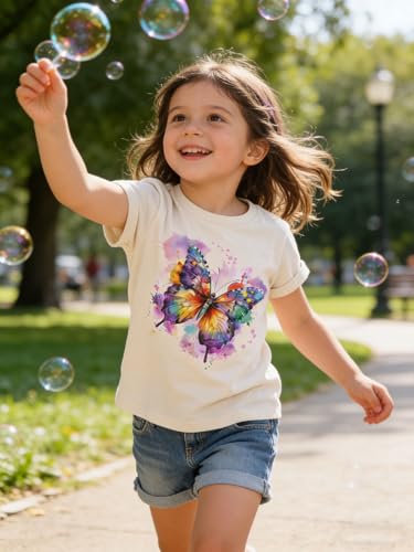 Image of Funnycokid Little Girls T Shirt for Toddler 3-7 Years Kids Tee Graphic Short Sleeve Clothes Tops