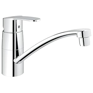 GROHE Eurostyle Cosmopolitan – Spültischarmatur (flacher schwenkbarer Auslauf, Einlochmontage, langlebig) , chrom, Silber, ‎33977002