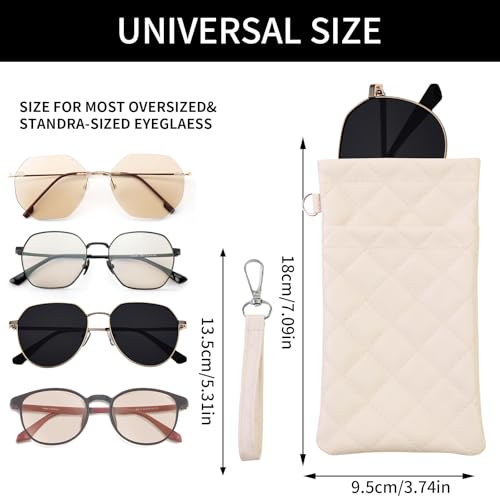Image of Double Eyeglass Case Soft Dual Glasses Case for Women Men Travel Squeeze Top Sunglasses Cases Eyeglasses Pouch