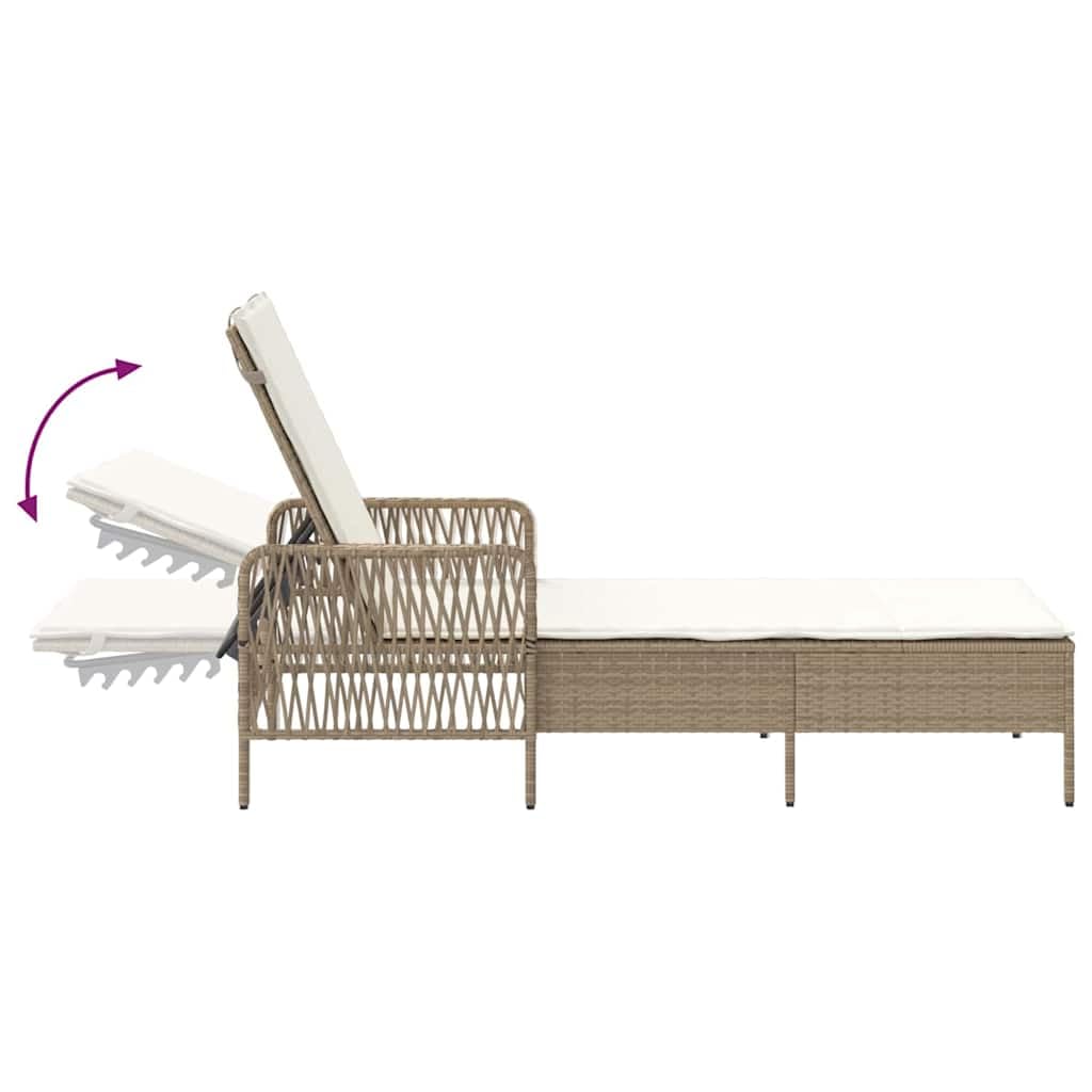 vidaXL Lettino da sole con cuscino polyrattan esterno Reclinabile giardino