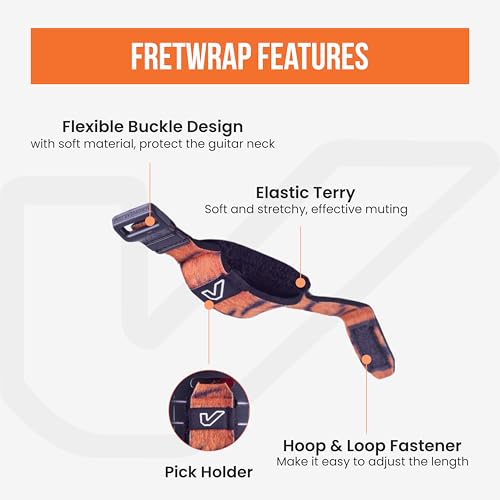 Image of Gruv Gear Fret Wrap & Guitar Mute, Fretwrap for Acoustic, Electric & Bass | String Dampener Recording, Tapping & Practice Accessory (3 Pack, Large Animal Prints, Fits 6 String Bass, 8 String Guitar)