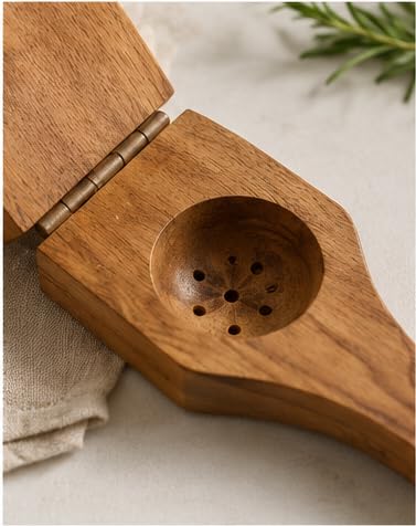 Image of Handcrafted Wooden Manual Lemon Squeezer, Citrus Juicer for Lemon, Lime and Orange, 22.1 cm Wood Juice Press