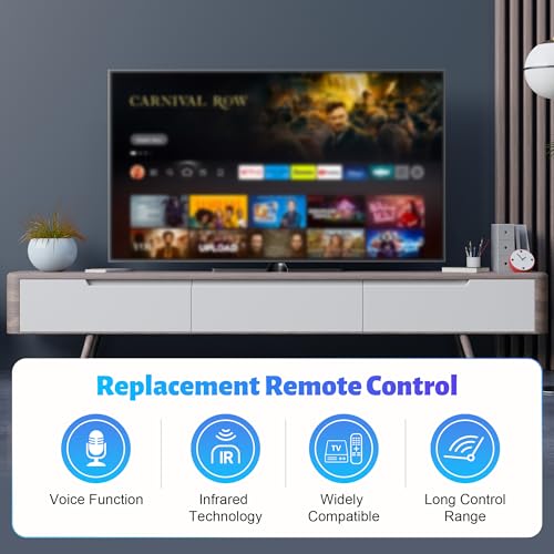 Image of Replacement Remote for Series, TV Stick (HD, 4K, 4K Max, Lite), for Stick (2nd Gen /3rd Gen), TV Cube and Omni, Insignia, Toshiba, Pioneer Smart TVs with Voice Control Black