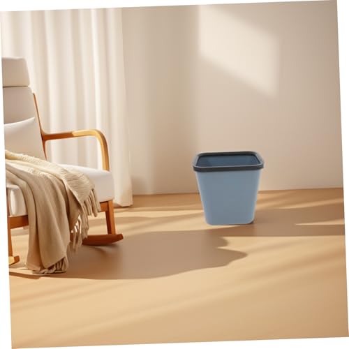 Caneca de plástico rectangular para basura 8L gris miniatura 5