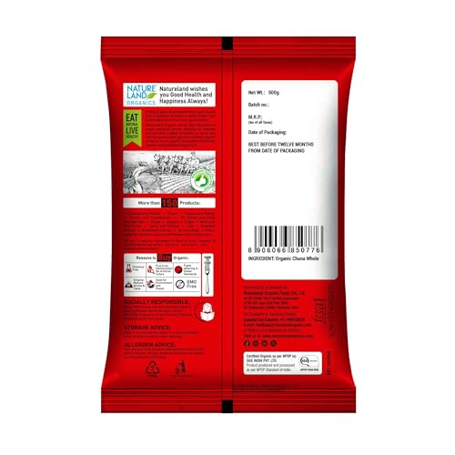 Image of Natureland Organics Chana whole 500 Gm - Organic Healthy Pulses (Pack of 2)