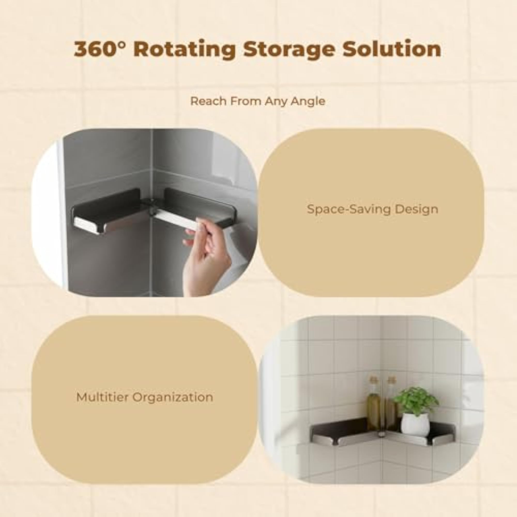 Rotating Kitchen Storage Rack, Multilevel Organizer