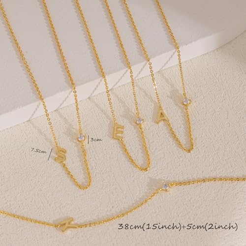 Initial Necklaces for Women,Dainty 14K Gold Plated Sideways Letter Necklace for Women Trendy Simple Choker Necklace Cute Personalized Initial Name Necklaces for Women Non Tarnish Gold Jewelry4