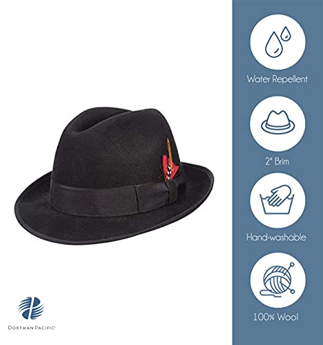 Scala Classico Men's Wool Felt Fedora Hat, Grey, Large #TOP1