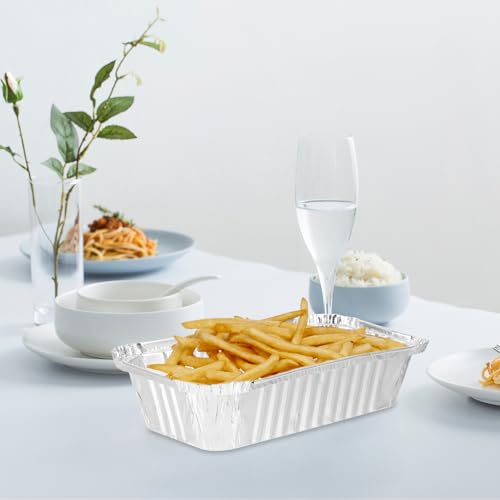 Bandejas desechables de aluminio Veemoon 50 unidades para conservar alimentos 6