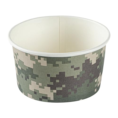 Image of Restaurantware Coppetta 8 Ounce Dessert Cups, 200 Disposable Ice Cream Cups - Lids Sold Separately, Sturdy, Camouflage Paper FroYo Bowls, For Hot And Cold Foods, Perfect For Gelato Or Mousse