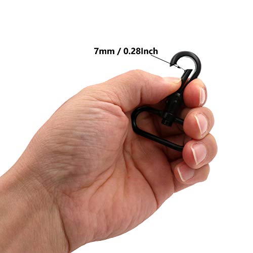 BIKICOCO 1-1/2'' Swivel Trigger Round Head Snap Hook Lobster Claw Clasp Spring Loaded Clip, Black - Pack of 10