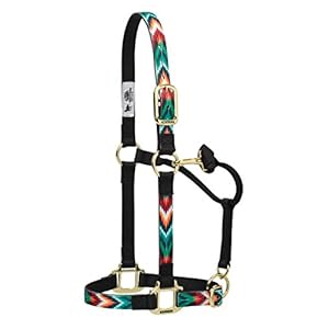 Weaver Equine Nylon Horse Halter, Patterned Webbing, Adjustable Chin & Throat Snap Halters for Horses, Equine Tack,Average Size, Chevron