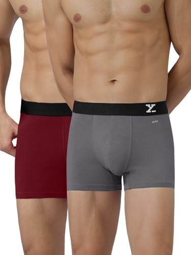 Image of XYXX Men's Aero Super Combed Cotton Regular Fit Solid Antimicrobial Trunks with No Marks Waistband (Pack of 2)