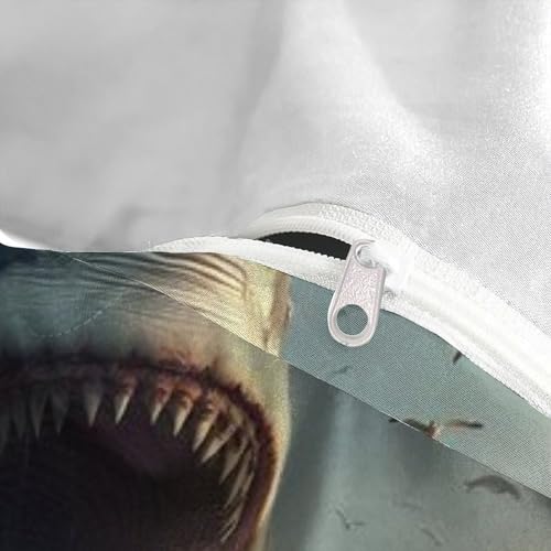 Housse de couette requin hypoallergénique et douce pour lit double garçon - 5