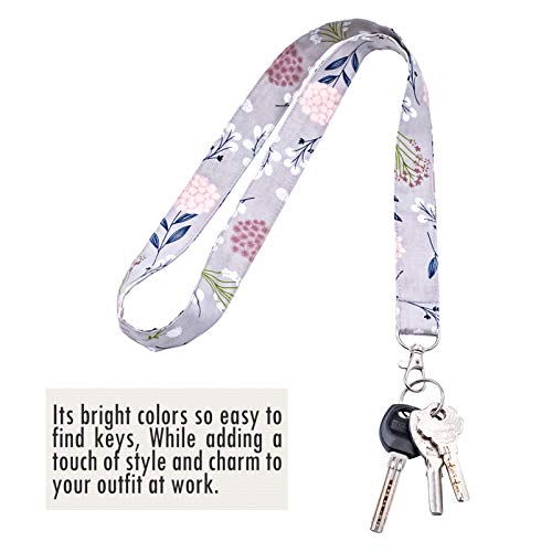 Lnkre Jewelry Boho Floral Lanyards Keychain Neck Office Gray Baby's Breath Flowers Cute Lanyard For Id Badge Holder,Keys,Card,Cell Phone,Wallet For Women Girls #TOP1