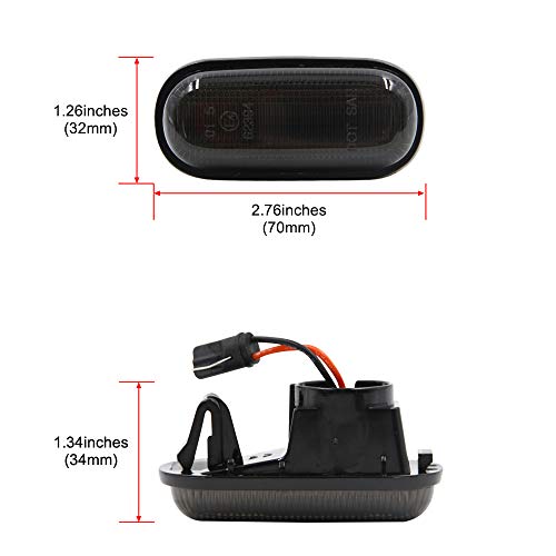 Civic/Accord Smoked Lens LED Side Marker Lamps For Honda S2000 Accord CivicPrelude CRX Fit Amber LED Fender Driver Turn Signal Lights Kits OEM Sidemarker Replacement - Thumbnail 2