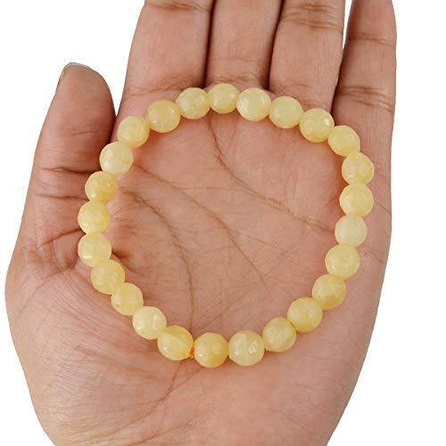 Image of Reiki Crystal Products Natural Crystal Stone 8 mm Faceted Diamond Cut Beads Bracelet for Men & Women | Reiki Charged Gemstone Bracelet | Multiple Stone Variants Available