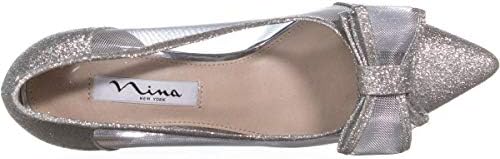 NINA Womens Bianca Elegant Evening Dress Heels Silver 7.5 Medium (B,M) | Image 1