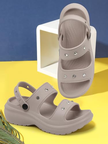 Image of Sukun DMD-KIA Women's Clogs /Sandals with Adjustable Back Strap Ultra Soft & Flexibility Anti Skid Comfortable Waterproof Daily Mules Clogs /Sandals for Women