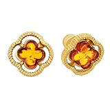 Contenido del envío: 1 par de pendientes. Dimensiones: aprox. 11 x 11 mm. Peso: aprox. 2,05 g / Color del ámbar: COGNAC / Colgante de cadena a juego, número de referencia 6270, ASIN B08SJ58JMJ y pulsera a juego, número de referencia 6268, ASIN B08SHP4216 están disponibles por separado.