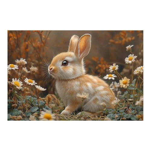 Toile lapin orange contre les murs vides grand tableau décoratif de chambre 70x100