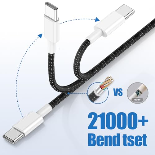 Image of USB C to C Charging Cable 10ft, 60W Fast Type C to C Charger Cord Long for Apple iPhone 17 Pro Max /17 Air /16 Pro Max /15 Plus, MacBook Pro 2021 /2020 /2019,iPad 12.9 /11 inch /Mini /Air 5 /4,Samsung Galaxy