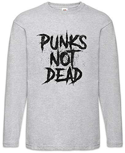 T-Shirt à Manches Longues Punks Not Dead Urban Backwoods pour Homme en Coton Noir
