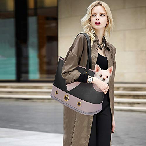 Image of Dog Carrier Purse, Pet Carrier Purse, Dog Handbag Foldable Waterproof Pet Tote Bag for Cat and Small Dog Small Black