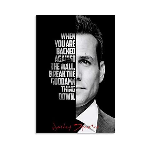 SHUOJIA TV Show Poster Harvey Specter Canvas Prints Posters Wall Art Painting Decor for Family Bedroom Dorm Home Living Room Cover