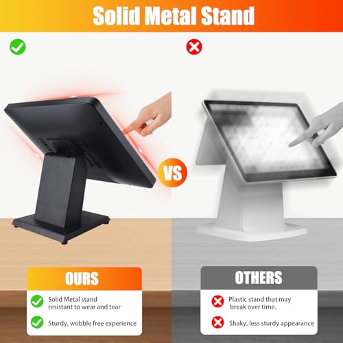 Image of Angel POS 17-Inch Capacitive LED Backlit Multi-Touch Monitor, True Flat Seamless Design Touchscreen, VGA