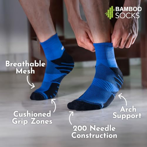 Image of HEELIUM Bamboo Athletic Socks for Men & Women | 3X Tougher & Durable, Ultra Soft & Blister Resistant | Perfect for Gym, Sports & Long Distance Running