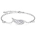 Billie Bijoux 925 Sterling Silver Women Angel Wing Adjustable Chain Bracelet Diamond White Gold Plated Bracelet Women Gift for Women, Girls, Mom