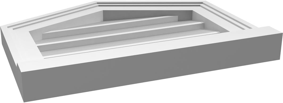 GVSPE18X1403SN-05 Peaked Top Brickmould Sill Frame, Primed Tan Signature Series Surface Mount Gable Vents, 18-in. W x 14-in. H, Unfinished