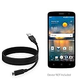 BoxWave Cable Compatible with ZTE Blade Spark - DirectSync - USB 3.0 A to USB 3.1 Type C, USB C Charge and Sync Cable - 6ft - Black