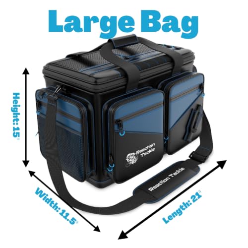 Image of Reaction Tackle Big Fishing Tackle Bag - Large Clear Pockets - Fishing Gear Storage