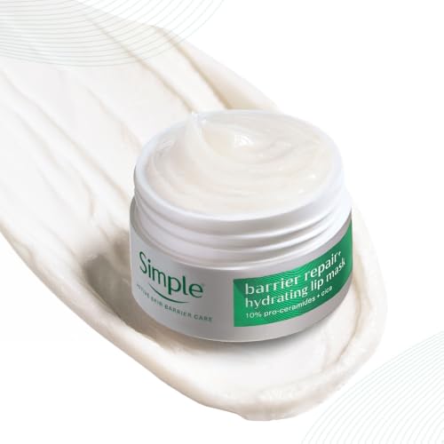 Image of Simple Barrier Repair+ Hydrating Lip Mask, with 10% Pro-Ceramides, Lip Balm, for Dry Sensitive Lips, Fragrance Free, 12g