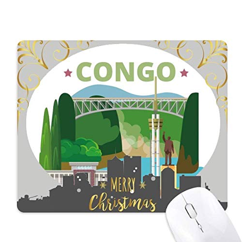 Tapis de souris caoutchouc Congo grand confort motif building ville de Noël