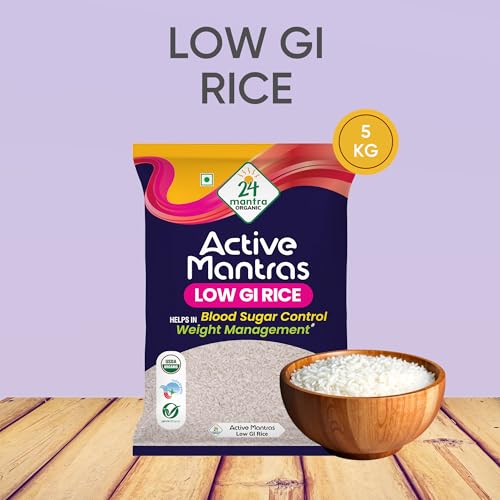 Image of 24 Mantra Organic Low G.I Rice - 5Kg | Diet & Diabetic Friendly | Certified Low Sugar Rice | Certified Organic & Naturally Gluten-Free (Pack of 3)