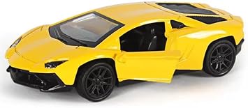 Die-Cast Super Car Model, 143 Scale, Alloy Constructed Body with Opening Doors, and Pull Back Racing