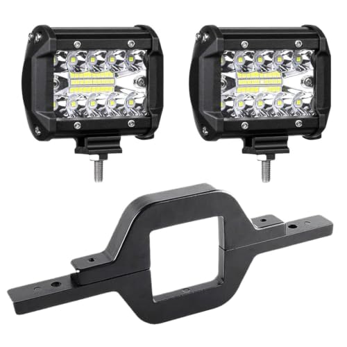 Soporte montaje enganche remolque con dos luces de trabajo LED de 12-24V para coche
